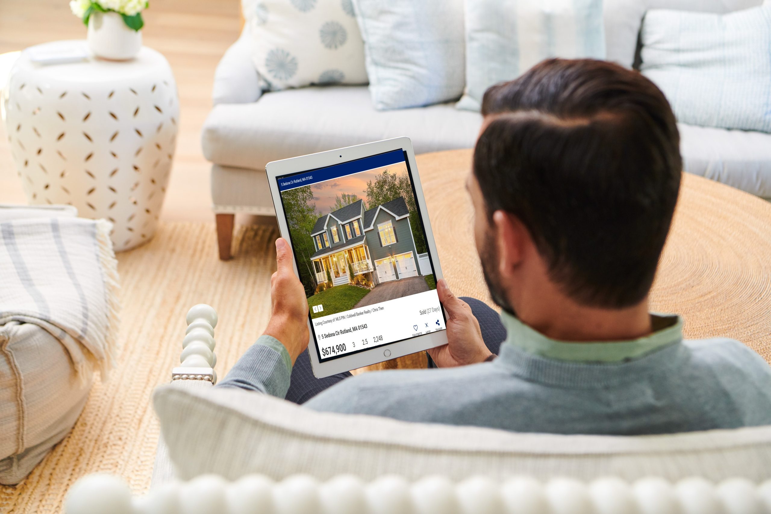 man on tablet